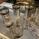 Kimiko Silver Highball Glasses in Chrome Caddy - Kimiko Knight Set - 6 glasses w