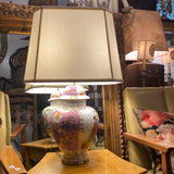 Table Lamp with Floral & Figural Courting Motifs