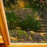 oil painting house with stairs