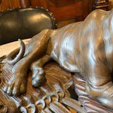 signed bronze tiger on amazing carved base