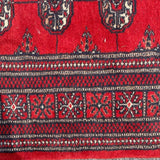 Traditional Red Rug Bokara with Fringe Detail