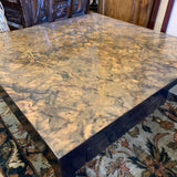 Black Lacquer Coffee Table with Faux Marble Top