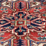 Heriz Large Area Rug, Cream and Deep Red Tones 9' x 12'3"