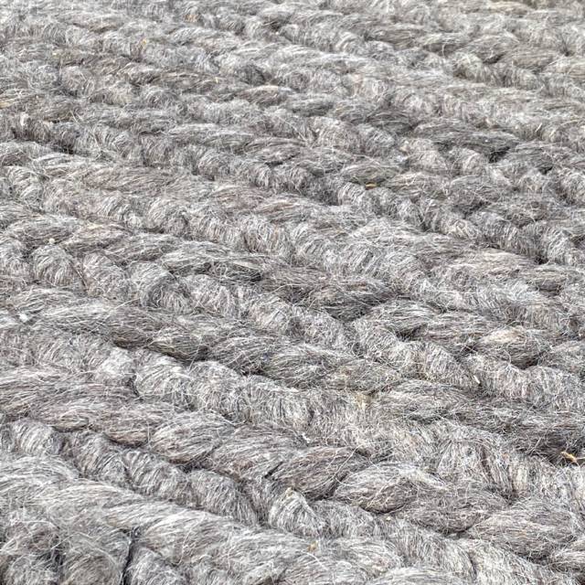 Restoration Hardware Grey Chunky Braided Wool Rug 6' x 9' Re Antiques