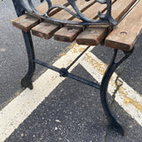 Wrought Iron and Wood Outdoor Park Style Bench