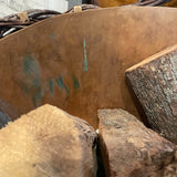 Copper lined basket with handles