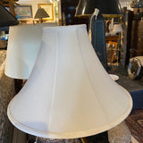 Glass Column & Brass Table Lamp