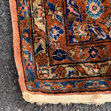 Coral & Royal Blue Persian Sarouk Rug 10'7" x 20'4"