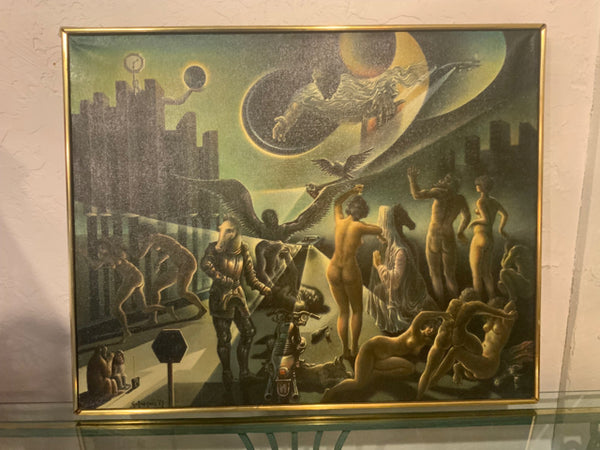 George Dergalis oil painting abstract