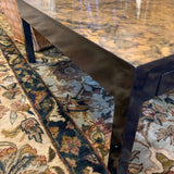 Black Lacquer Coffee Table with Faux Marble Top