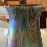 Pair of Green Favrile Glass Vases