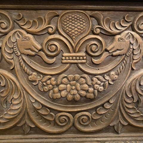 Ornately carved wood  Peruvian Trunk