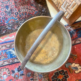 brass pot with iron handle