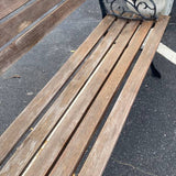 Wrought Iron and Wood Outdoor Park Style Bench