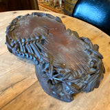 signed bronze tiger on amazing carved base