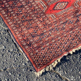 Red Diamond & Stripe Bokara Rug 4'1" x 6'