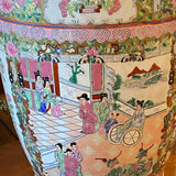 Rose Medallion Large Floor Vase with Gold Details