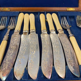 Silver Plated Fish Set in Wood Box, Set of 12