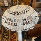 white wicker floor lamp