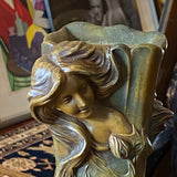 Art Nouveau Metal Figural Vase