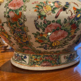 Rose Medallion Covered Tureen with Gold Handles