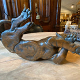 signed bronze tiger on amazing carved base