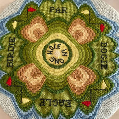 Needlepoint Golf Motif Hanging Wall Art