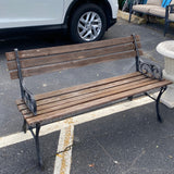 Wrought Iron and Wood Outdoor Park Style Bench