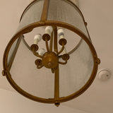 Bronze Style Hanging Pendant Lantern, Water Glass Panes with 6 Lights
