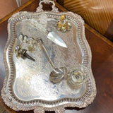 Silver Plate Reticulated Edge Tray with Handles