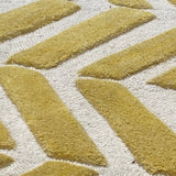 Yellow and White Plush Chevron Pattern Rug 4' x 6'