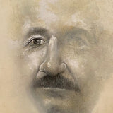 portrait of man impressionist style monochromatic color scheme