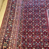 Red Persian Rug with Hexagon Central Medallion 9' x 12'