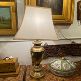 Pair of Brass Lion Head Lamps with Shades