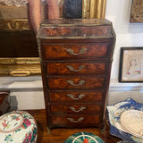 Small tabletop chest of drawers with inlay pattern