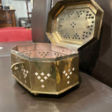 Mughal Indian Polished Brass Pierced Incense Box