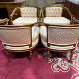 set of 4 regency tufted open arm chairs