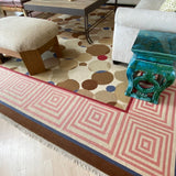 Stark Brown Pink and Red Geometric Rug 12'2" x 14'5"