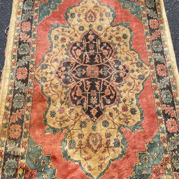 Pink & Light Blue Medallion Persian Rug 3' x 5'