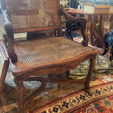 caned carved frame Louis style chair