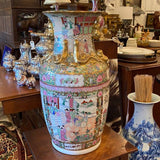Rose Medallion Large Floor Vase with Gold Details