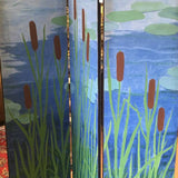 Hand-painted 3 Panel Folding Screen
