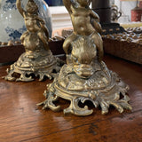 Dolphin and Putti Bronze Candlesticks