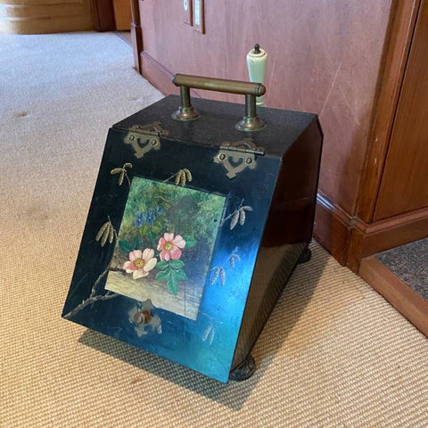 Tole Painted Fireplace Scuttle