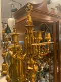 gilded garniture set clock and two candleabras