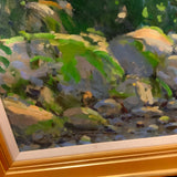 oil painting house with stairs