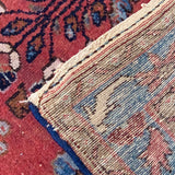 Raspberry & Blue Asian Rug,Handmade 4' x 6'7"