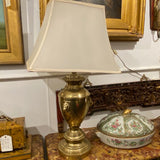 Pair of Brass Lion Head Lamps with Shades