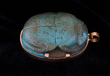 18k huge turquoise scarab ancient Egyptian revival relic