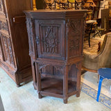Gothic Style Carved English Elm Cabinet, late 19th cent.